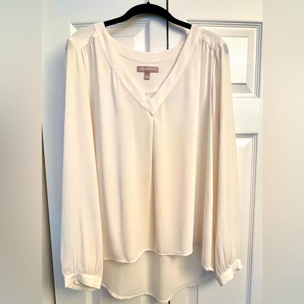 Banana Republic Ivory Sheer Blouse